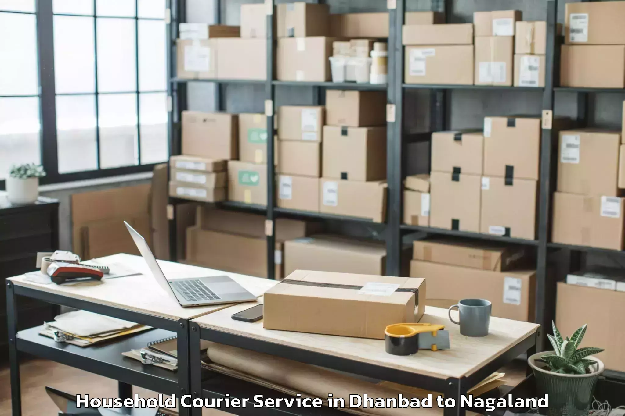 Affordable Dhanbad to Aghunato Household Courier